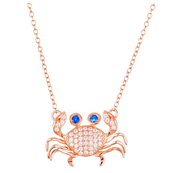 Lesa Michele Jewelry - LESA MICHELE Rose Gold CZ Crab Pendant Necklace
